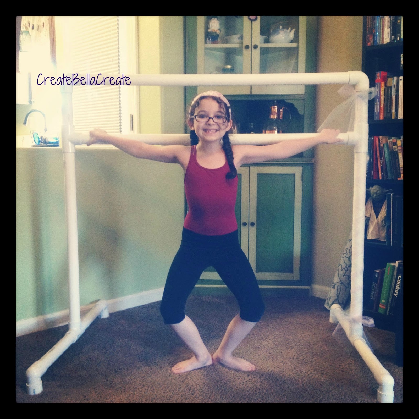 createbellacreate DIY Tutorial Free Standing Ballet Barre {How to Make}