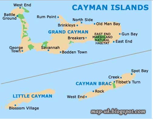 Where can you buy a physical map of the Cayman Islands?