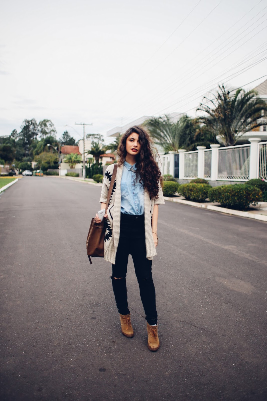 Trico geometrico look Lais Reschke knit geometric fashion look street style