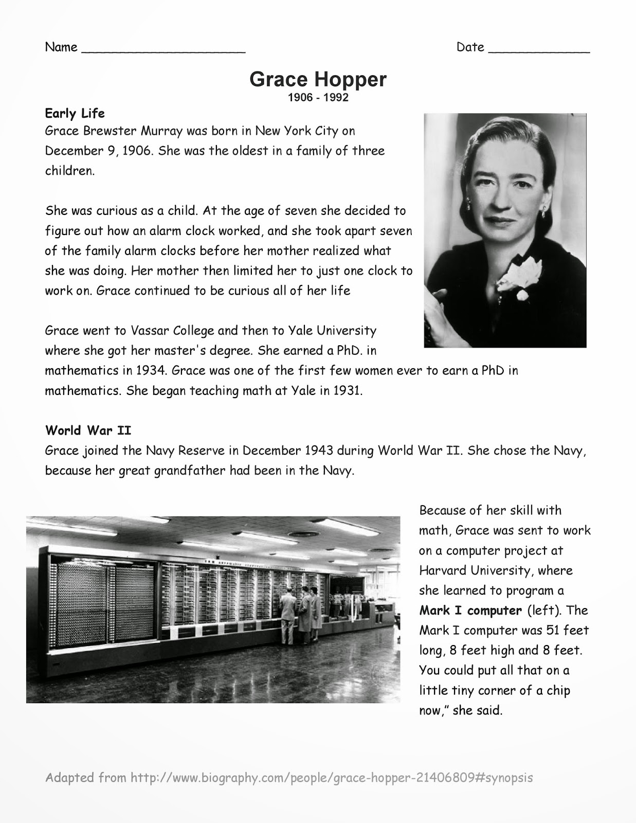 Hopper and Lovelace Women and the History of Computer Science