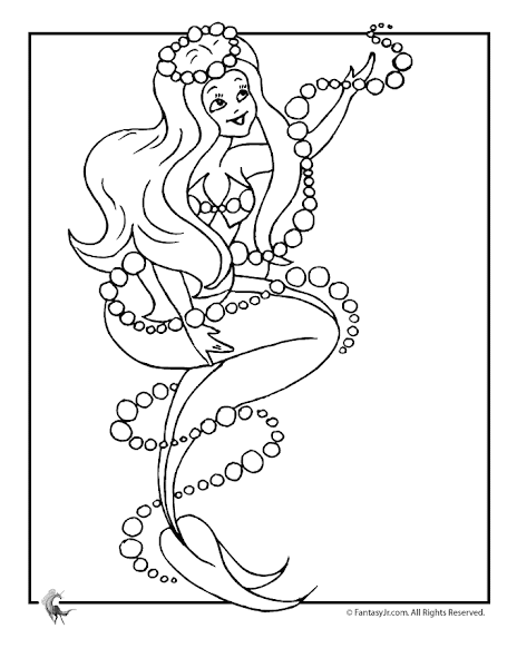 Printable Mermaid Coloring Pages