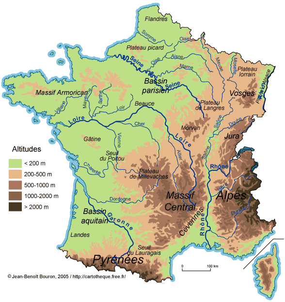France Geographic Map Free Printable Maps