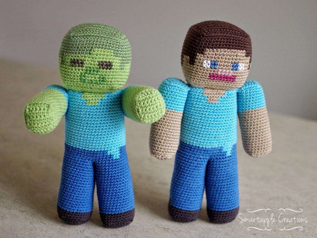 Smartapple Creations - amigurumi and crochet: Minecraft Steve vs Zombie