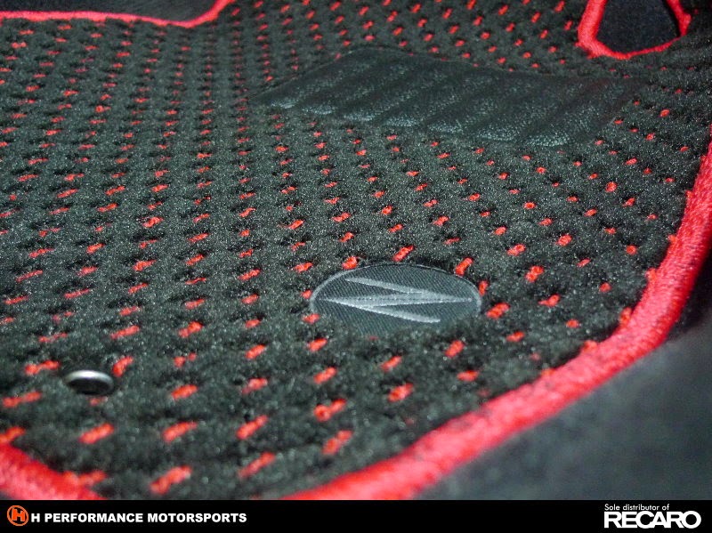 Premium Car Floor Mat Nissan Fairlady 350Z RATINO RED with RED EDGING