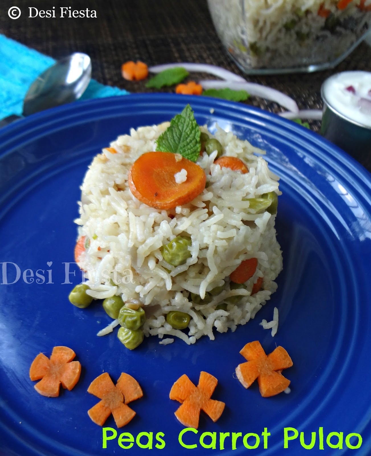 Peas Carrot Pulao Desi Fiesta