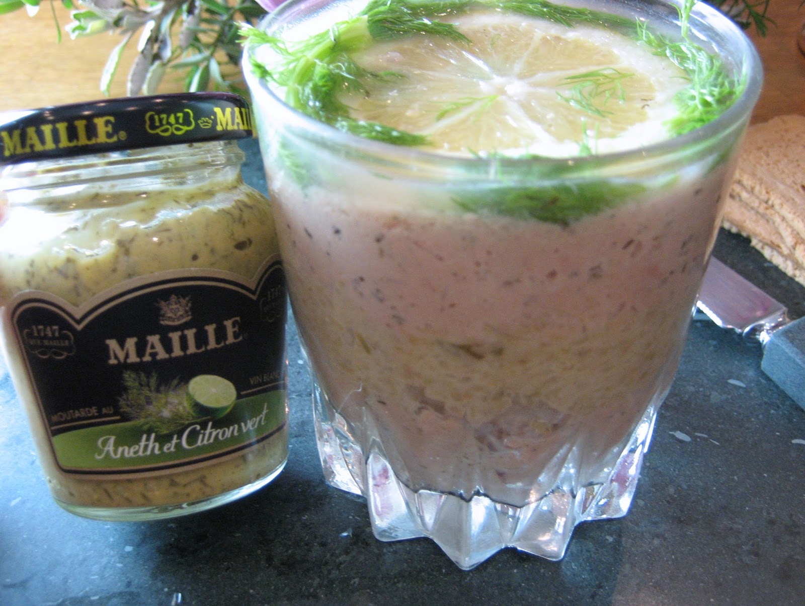 PEBBLE SOUP Salmon Verrine with Dill & Lime Mustard and Fennel Mousse