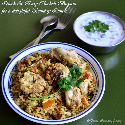 Divya's culinary journey Chicken Biryani Recipe Quick and Easy