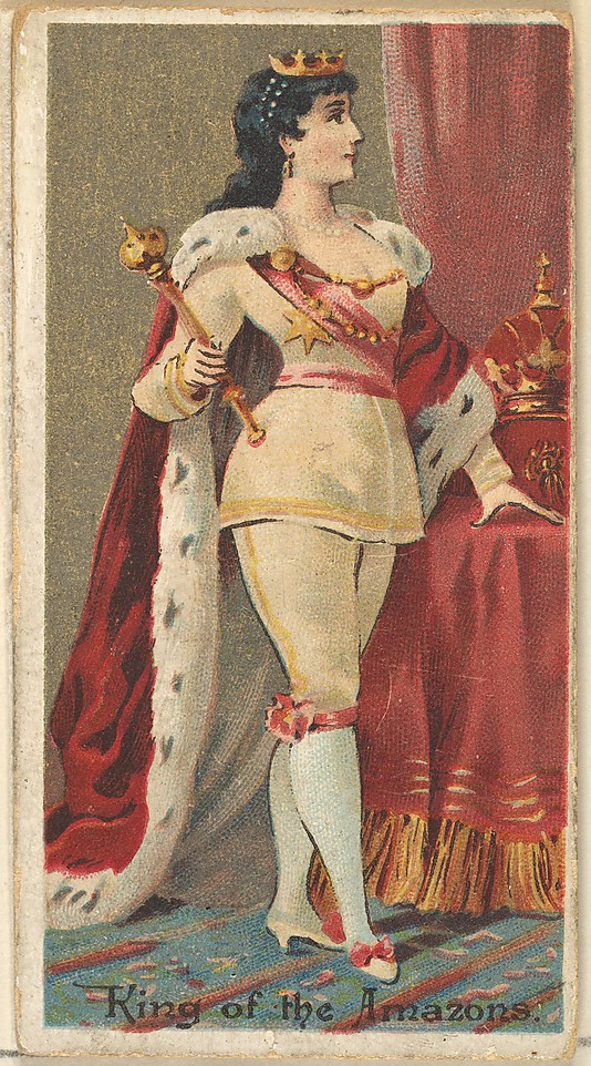 King of the Amazons. Vintage tobacco card "Occupations For Women", via ellomennopee King of the Amazons. Vintage tobacco card "Occupations For Women", via ellomennopee