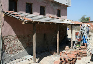 Tiles going on Tiles going on