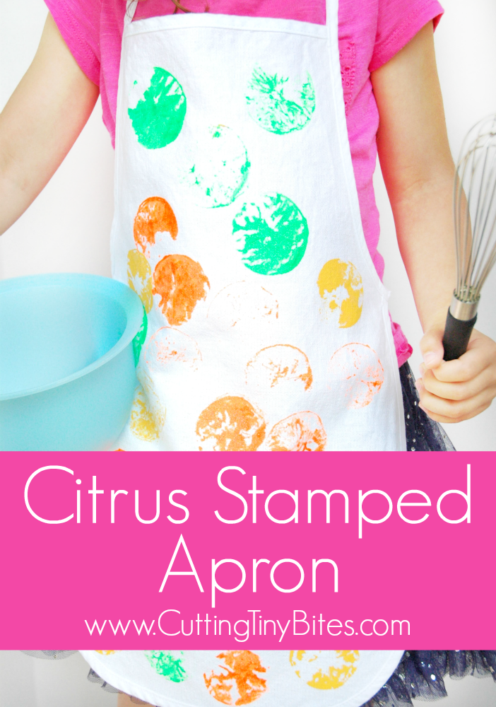 Cutting Tiny Bites Citrus Stamped Apron Craft