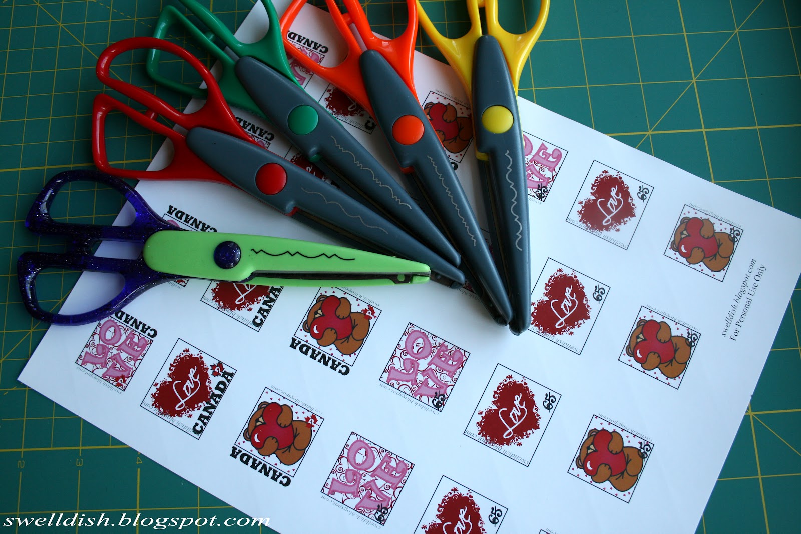 The Swell Dish Valentine Printable Stamps