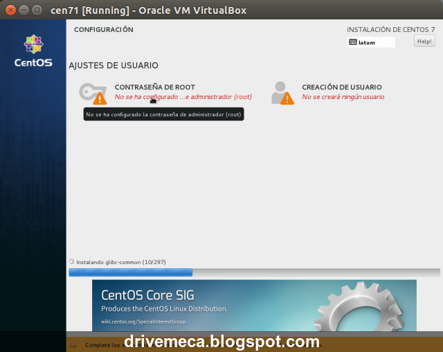 DriveMeca instalando Linux Centos 7.1 paso a paso