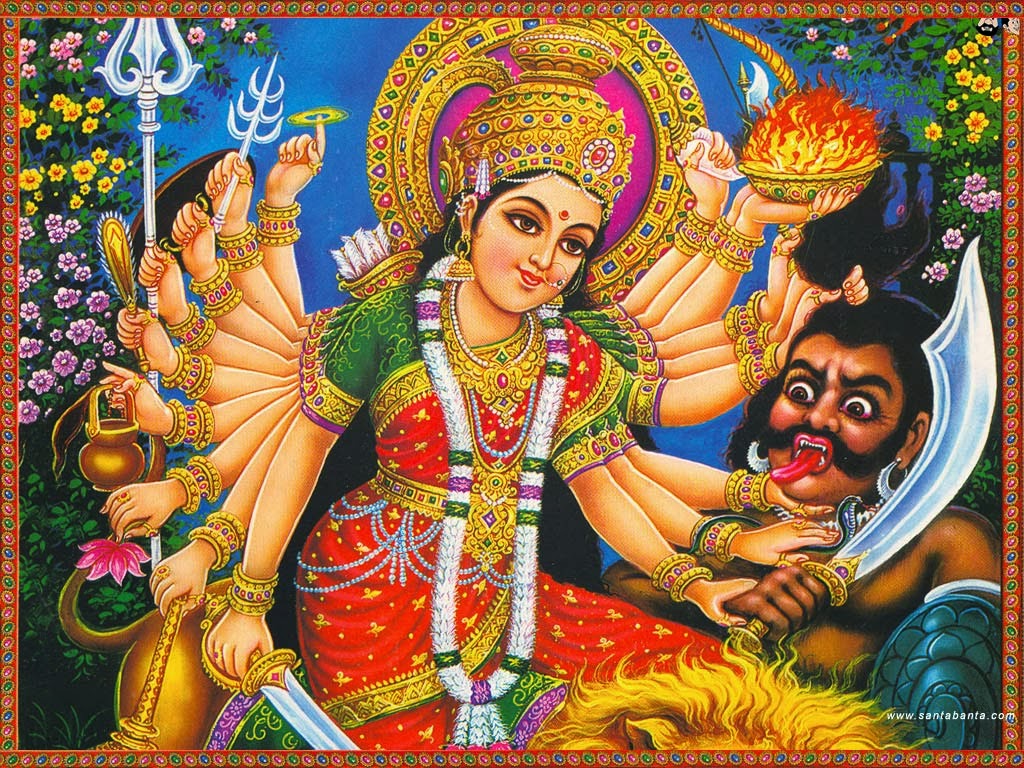 ALL-IN-ONE WALLPAPERS: Goddess Durga Killing Mahishasura