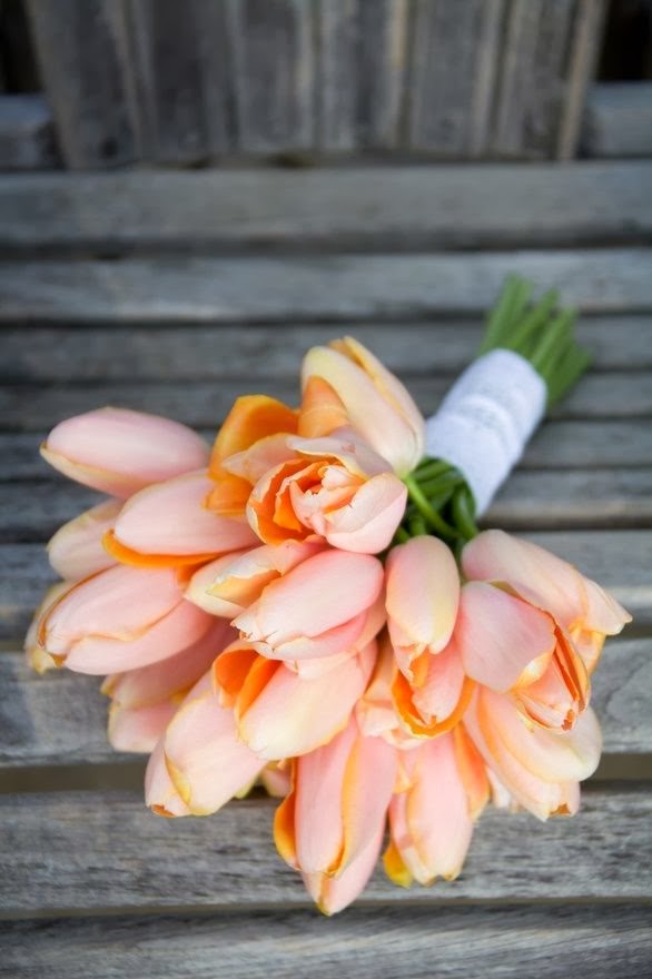 Tulips http://www.revel-blog.com/post/lavender_peach_wedding_inspiration/1961