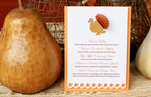Handmade Turkey Thanksgiving Invitations