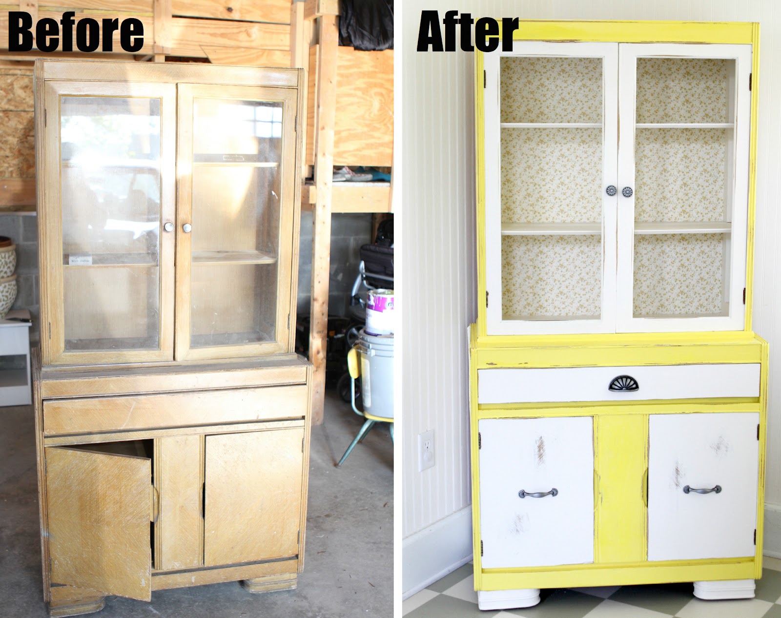 The Little Red Chair Pretty Little Yellow Hutch Makeover!