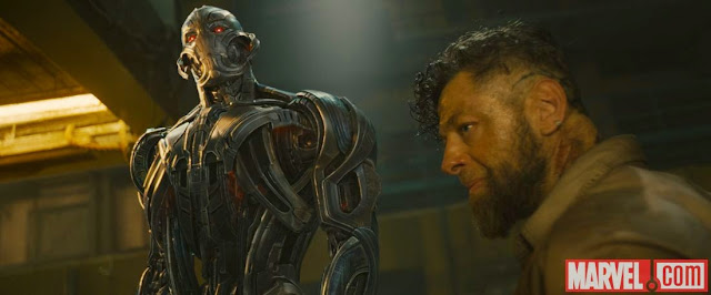 Andy Serkis is in this image. Nope, it's not the CGI Ultron on the left. avengers 2 age of ultron still andy serkis