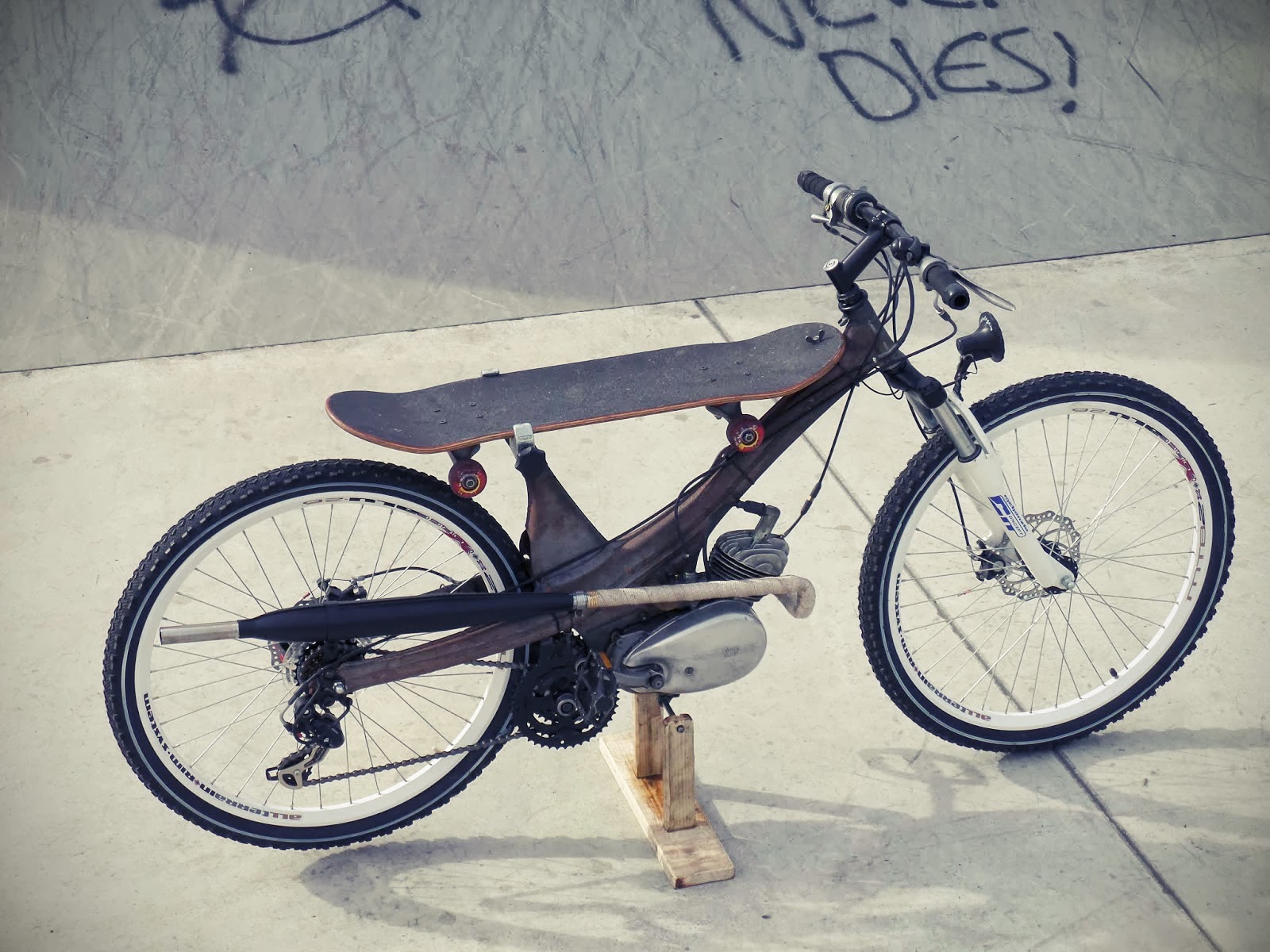 Custom Moped Skate Bike Grease n Gas