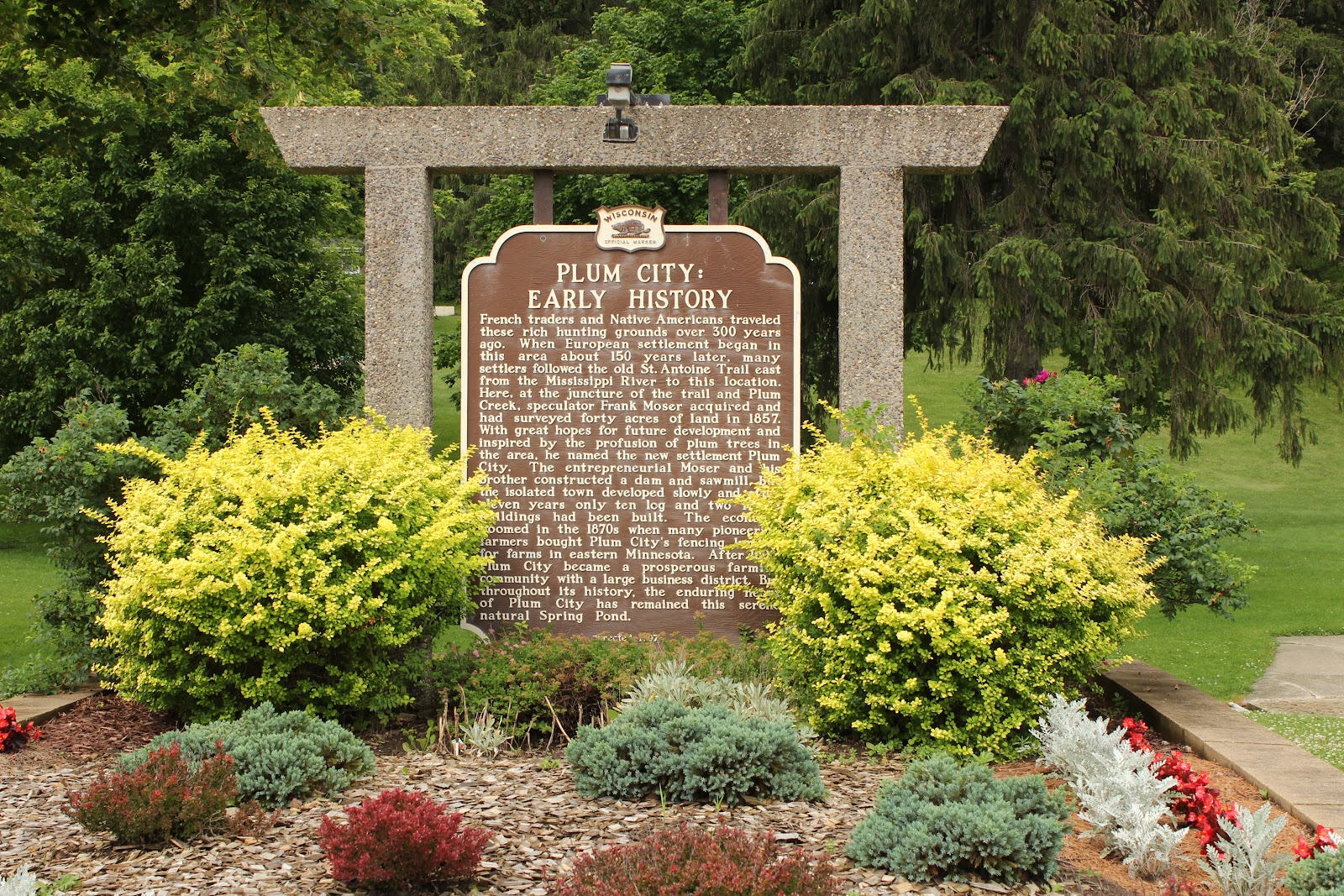 Wisconsin Historical Markers Marker 356 Plum City Early History