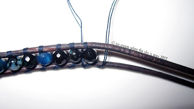 DIY: How To Make Chan Luu Wrap Bracelet (Women's Style) Dark Blue Fire Agate Mix Wrap Bracelet On Natural Dark Blue Leather Silk Thread Blue Agate Onyx