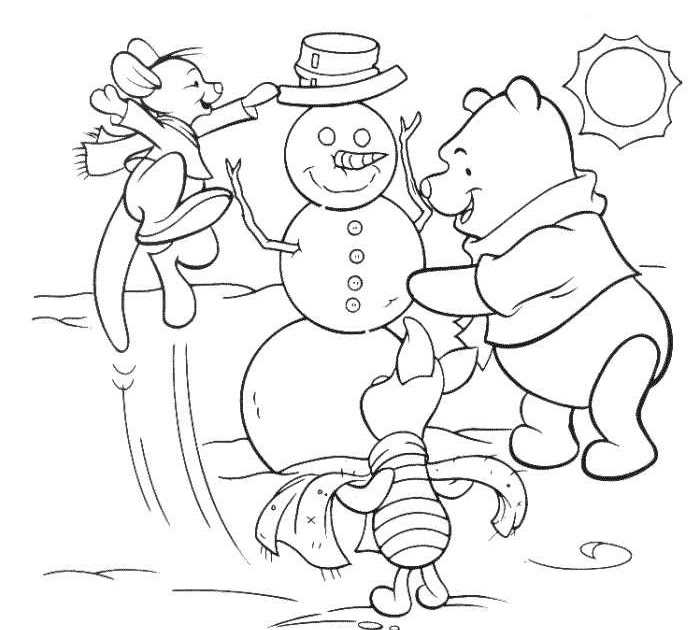 DISNEY COLORING PAGES: WINNIE THE POOH CHRISTMAS PRINT AND COLOR