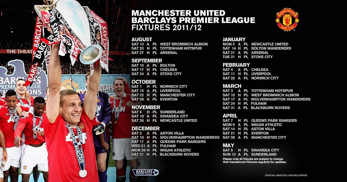 Manchester United Fixtures 2011/12 Epl Football Wallpaper For Android