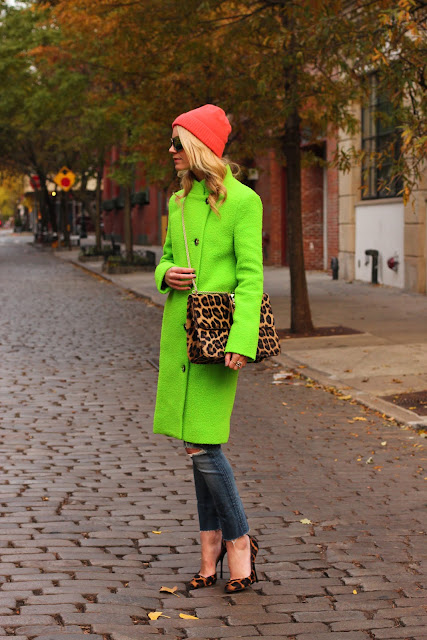 Neon coat & Leopard
