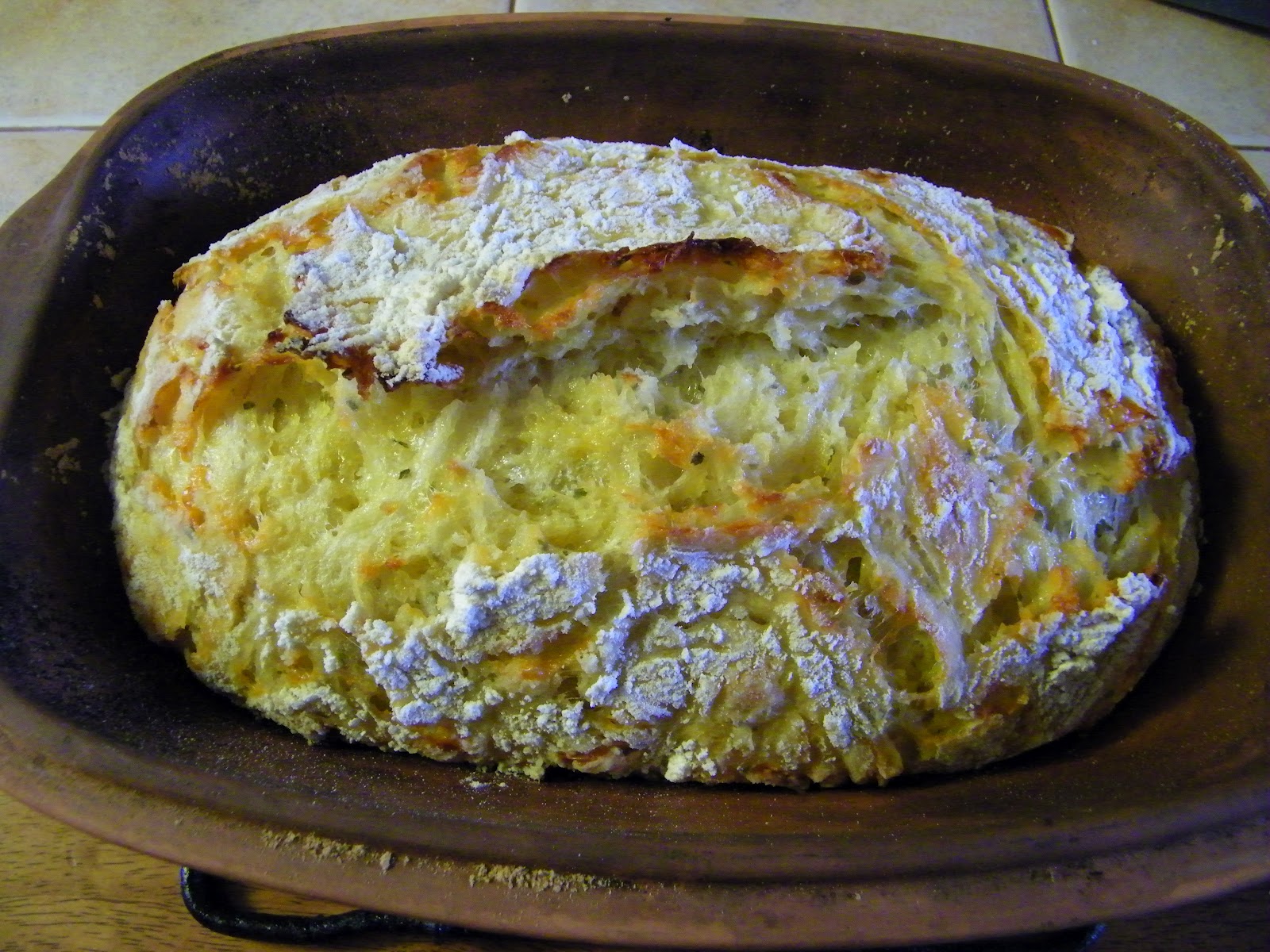 a Paisley Sunflower Cheddar Garlic Tarragon Artisan Bread Recipe