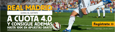 betfair Real Madrid gana Getafe cuota 4 liga mas 100 euros 18 enero betfair Real Madrid gana Getafe cuota 4 liga mas 100 euros 18 enero
