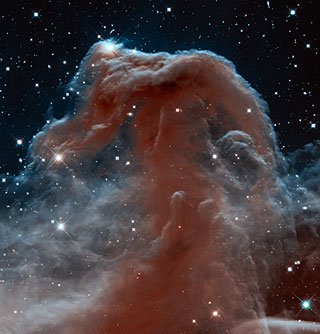 New infrared view of the Horsehead Nebula-Hubble's 23rd anniversary image