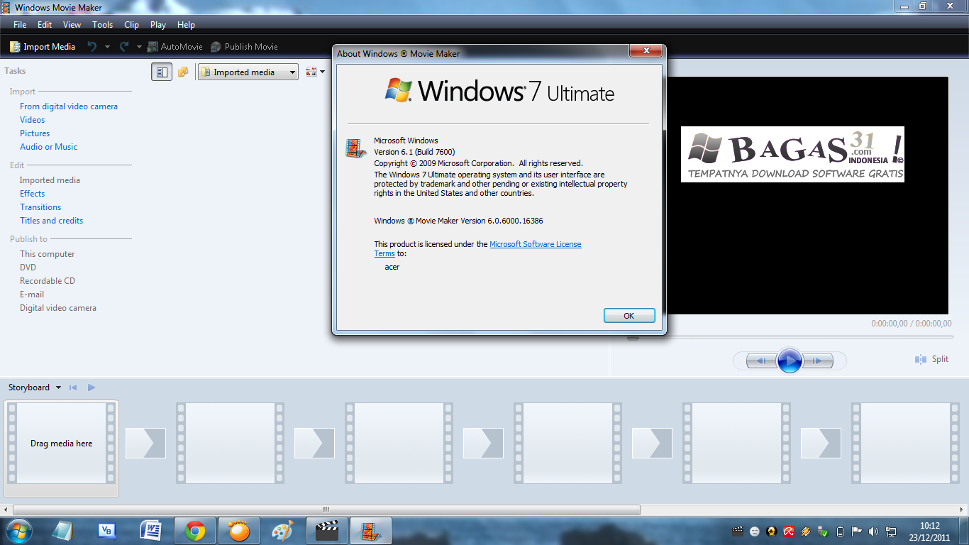 Windows Movie Maker 6.1 | Windows 7 - BAGAS31.com