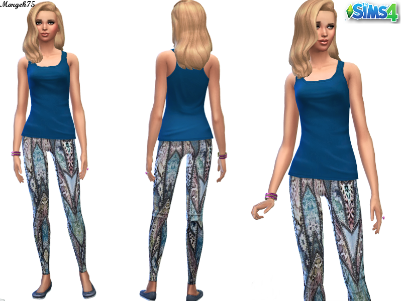sims -  The Sims 4: Женская повседневная одежда  Leggings