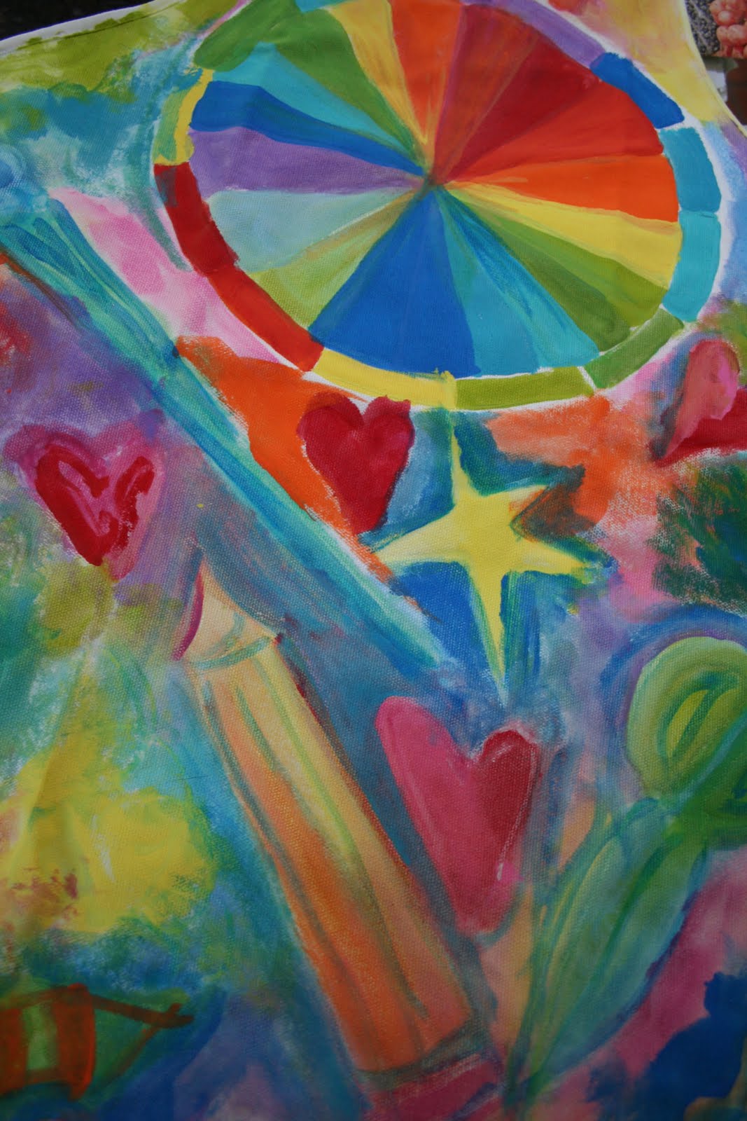 Pink and Green Mama * Elmer's Gel Glue Batik Aprons