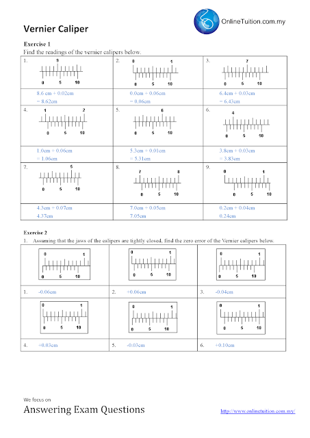 Download Micrometer Reading Practice Worksheets | Gantt Chart Excel