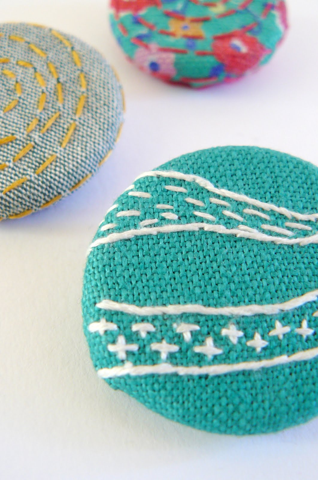 embroidered brooches