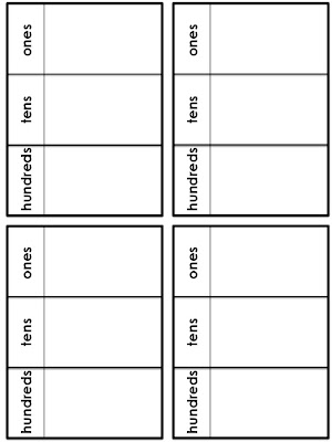 place value cards template grade school box place value center printables place value cards template grade school box place value center printables