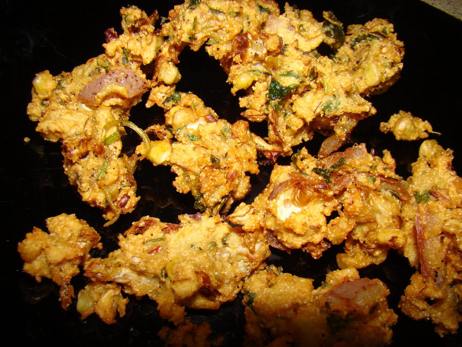 My Favorite Recipes Collection Crispy Cabbage/Onion/Corn Fritters (Bhajia)