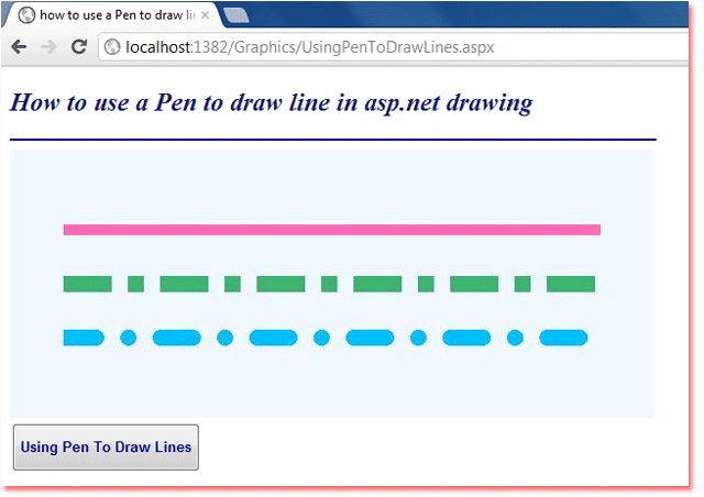 Drawing Lines Using Html : C how to use a pen draw lines