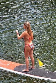 Jennifer Nicole Lee Paddleboard White Bikini Yoga Miami