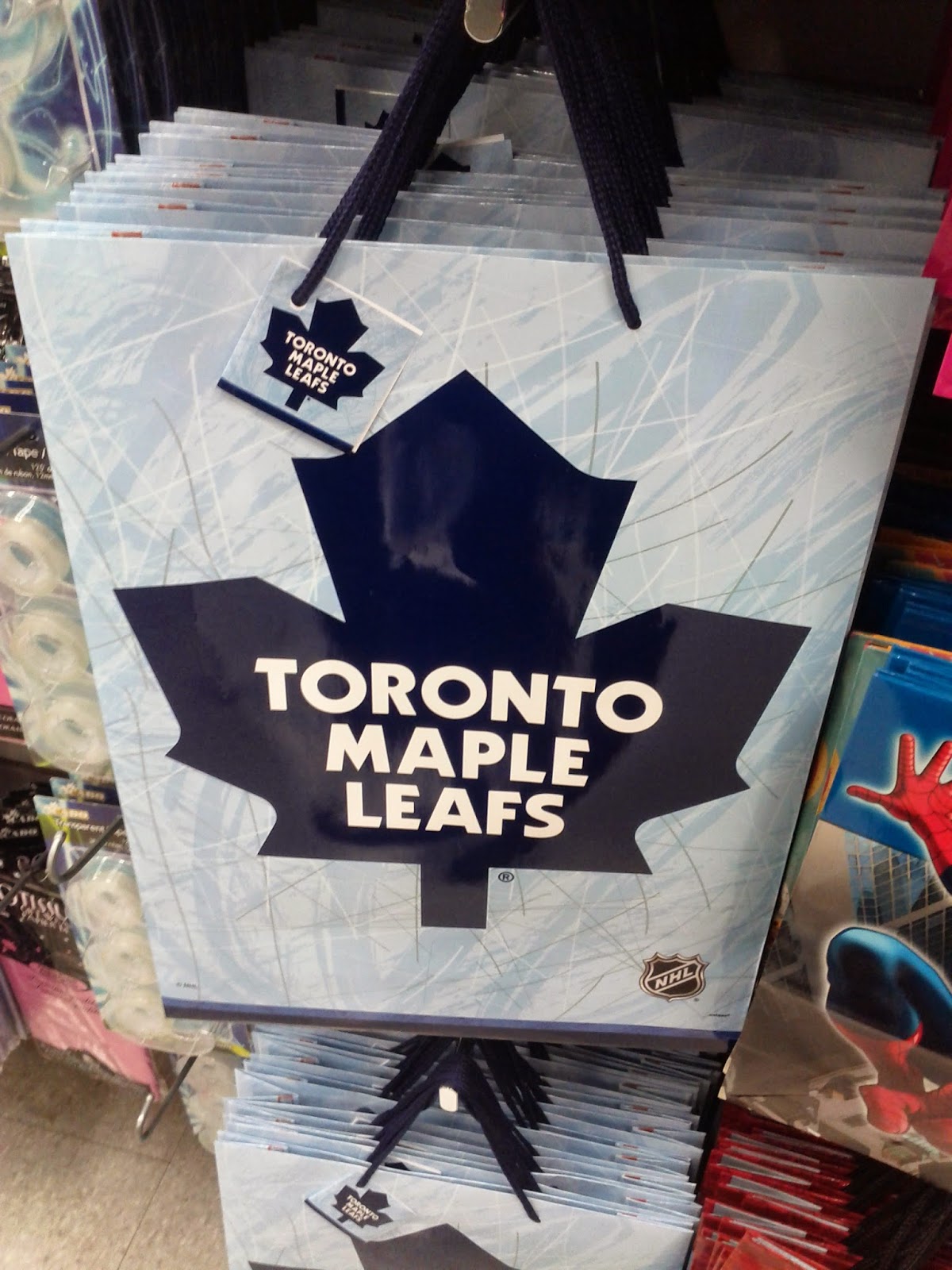 Toronto things Toronto Maple Leafs gift bag at Dollarama