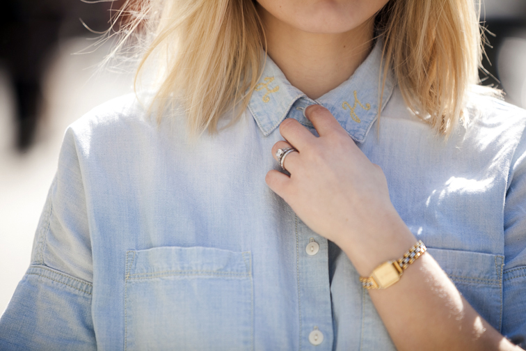 Vintage Seiko watch, Madewell monogrammed chambray shirt Vintage Seiko watch, Madewell monogrammed chambray shirt