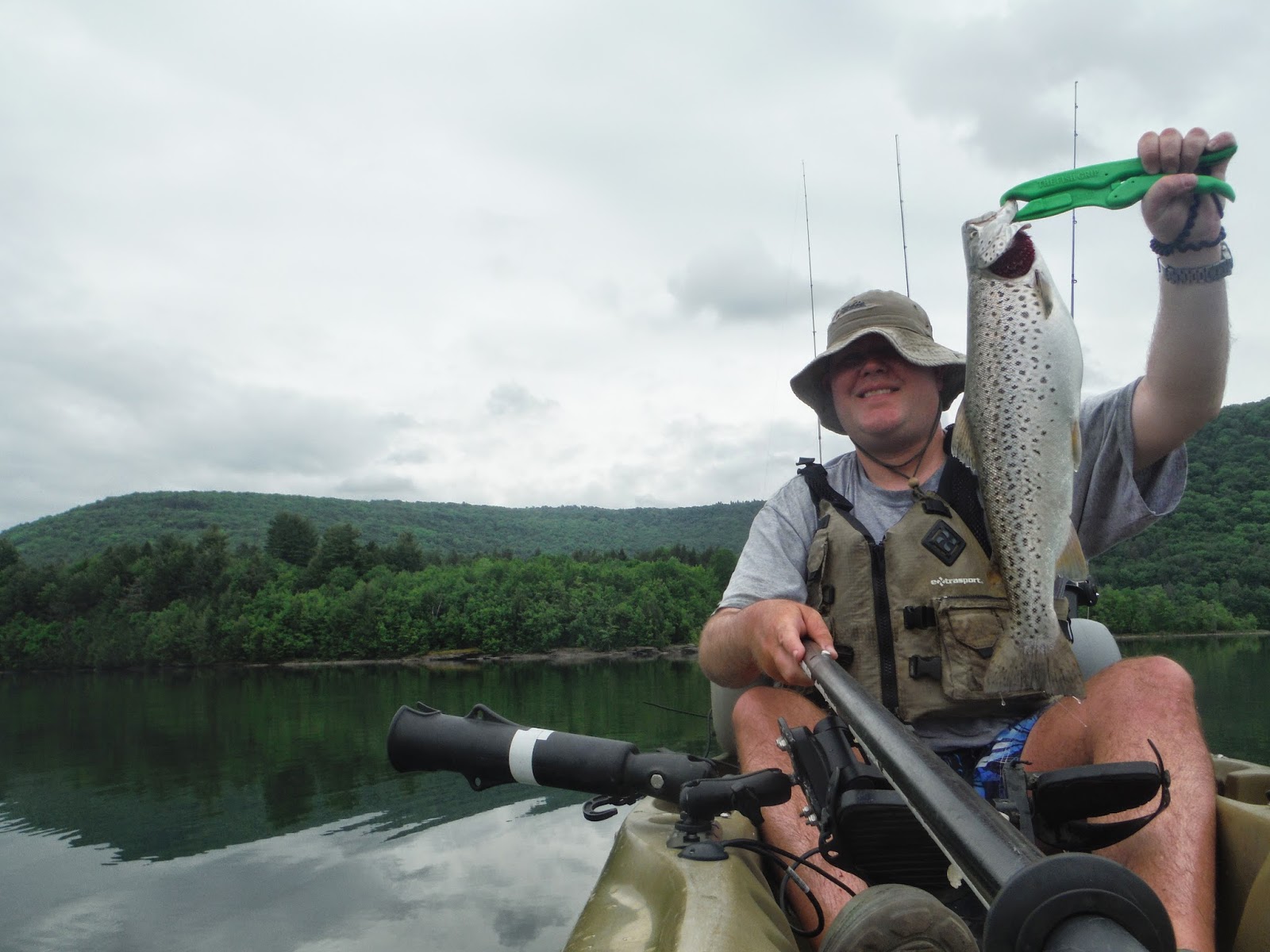 Long Island Kayak Angler Kayak Fishing for Brown Trout Pepacton