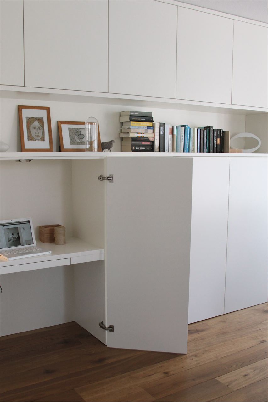 Interesting possible design for our nook. kast Hidden desk, Ikea