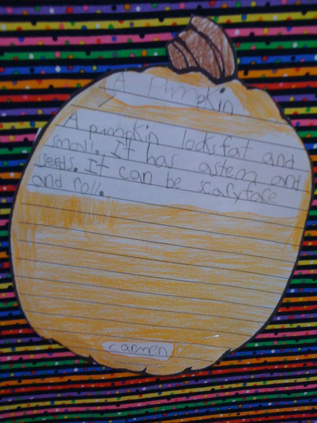 Bishop's Blackboard: An Elementary Education Blog: Pumpkin Writing
