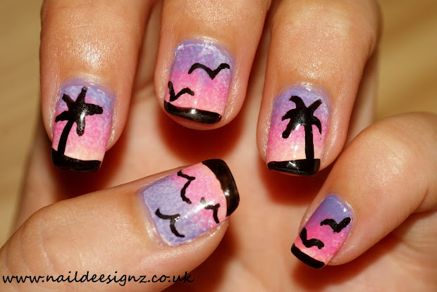 naildeesignz ombre tropical sunset