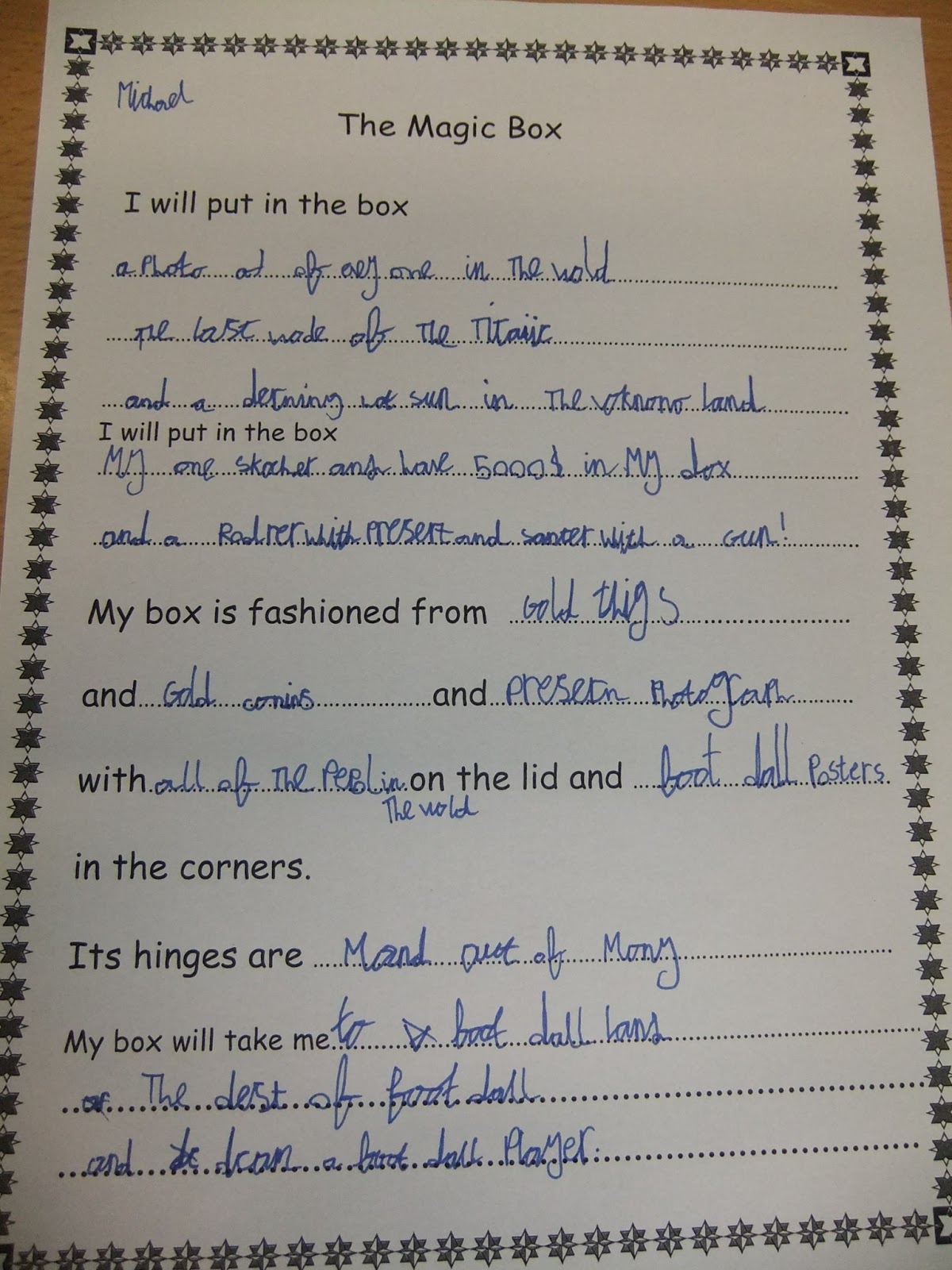 St. Clare's Class Blog The Magic Box