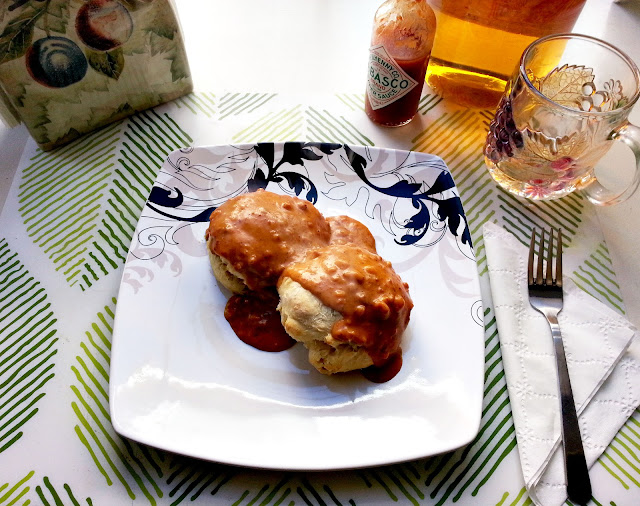 Biscuits with Chorizo Sausage Gravy Cherry on my Sundae