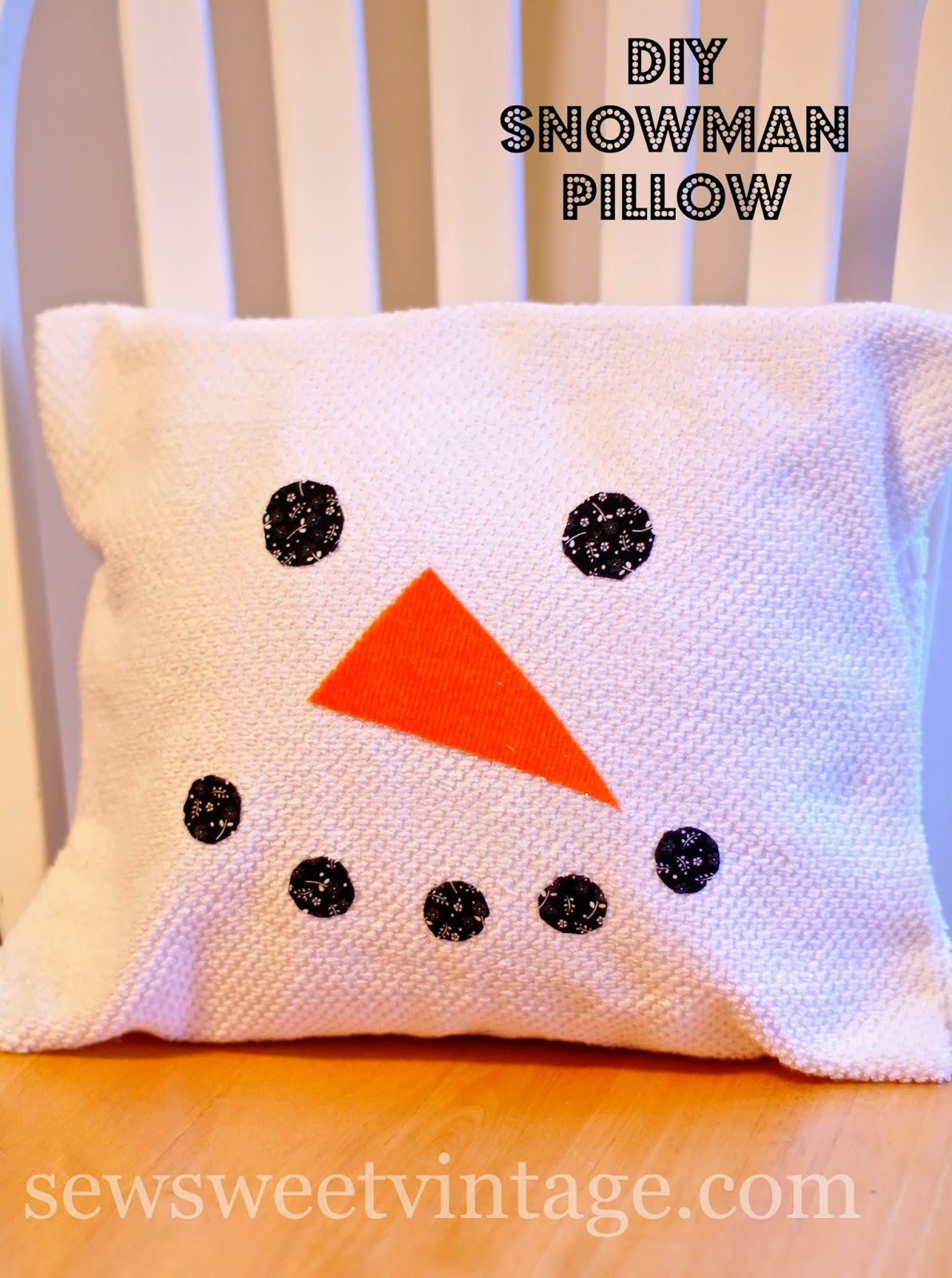Sew Sweet Vintage DIY snowman pillow