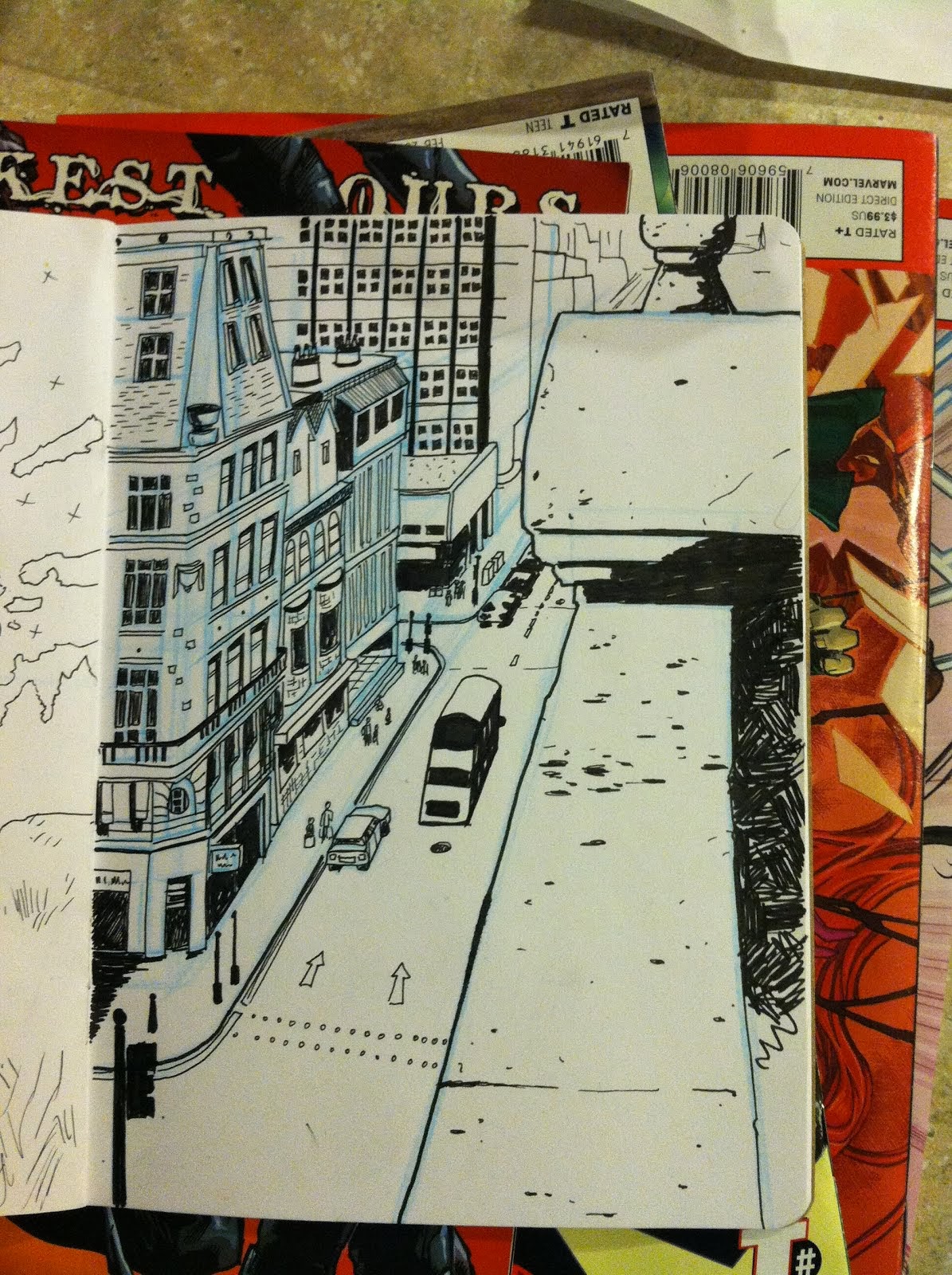 sketch book doodles of Brooklyn