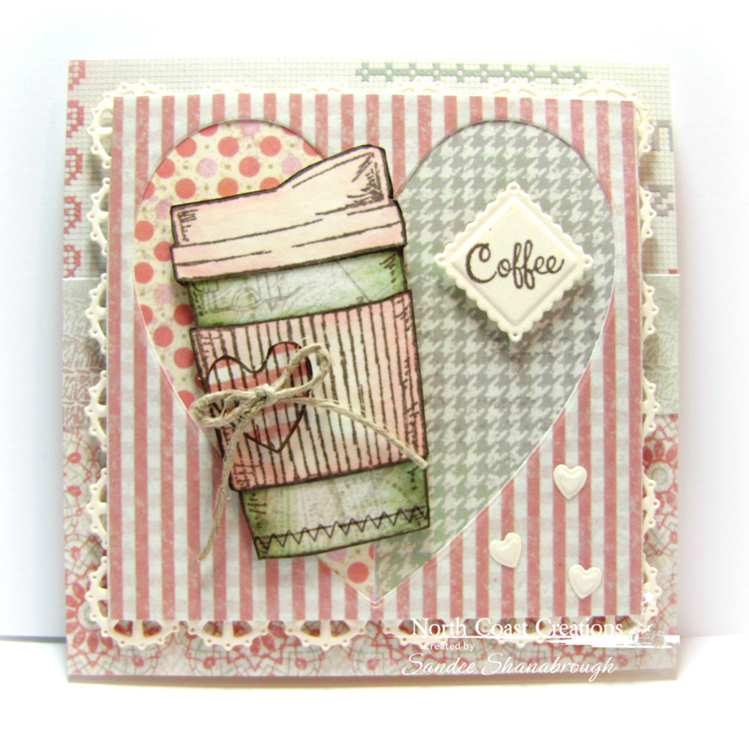 Stamps - North Coast Creations Warm My Heart, Our Daily Bread Designs Blushing Rose Paper Collection, ODBD Soulful Stitches Paper Collection, ODBD Layered Lacey Squares Die, ODBD Umbrellas Die, ODBD Ornate Hearts Die